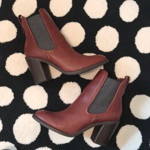 Medina red leather booties